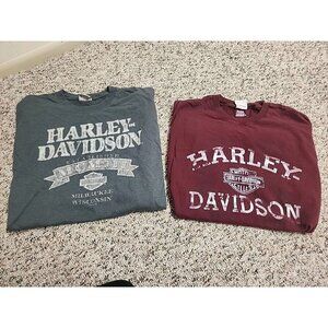 Set Of 2 Harley-Davidson T-shirts‎ Las Vegas Nevada And Hannum's HD Media Pa